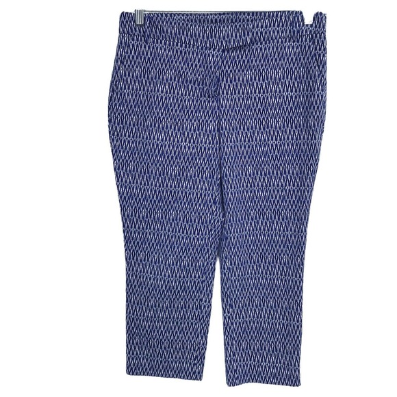 WILL SMITH WOMEN'S SIZE 8 BLUE PRINT MIDRISE CAPRI PANTS - Picture 1 of 6